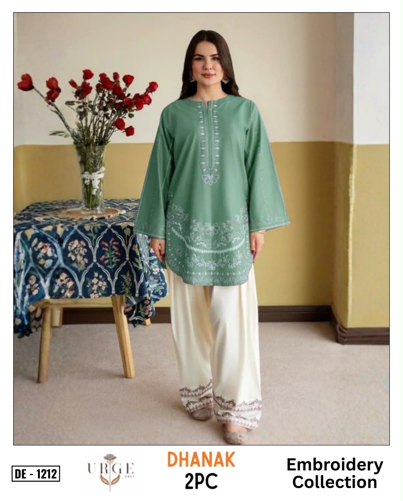 Dhanak embroidered luxury unstitched 2pc suit